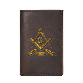 Knights Templar Commandery Wallet - Cow Leather - Bricks Masons