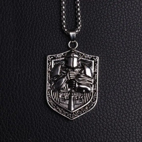 Knights Templar Commandery Necklace - Medieval Templar Warrior Stainless Steel - Bricks Masons