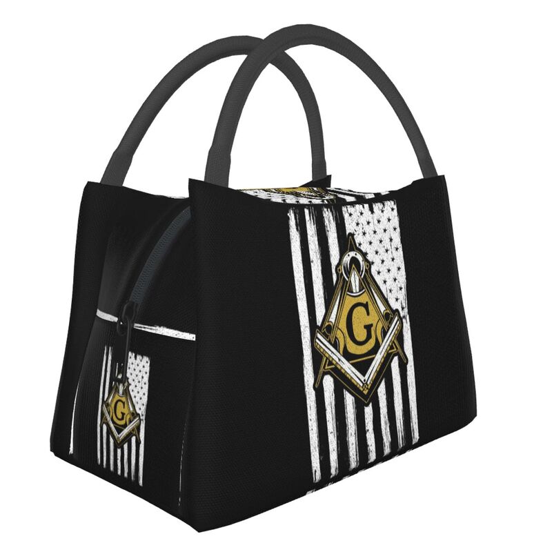 Master Mason Blue Lodge Lunch Bag - Square and Compass G Thermal Insulated [Multiple Variants] - Bricks Masons