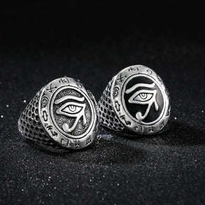 Ancient Egypt Ring -  Plated  Zinc Alloy Eye of Horus - Bricks Masons