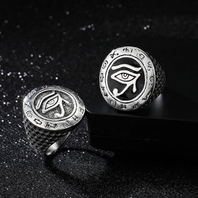 Ancient Egypt Ring -  Plated  Zinc Alloy Eye of Horus - Bricks Masons
