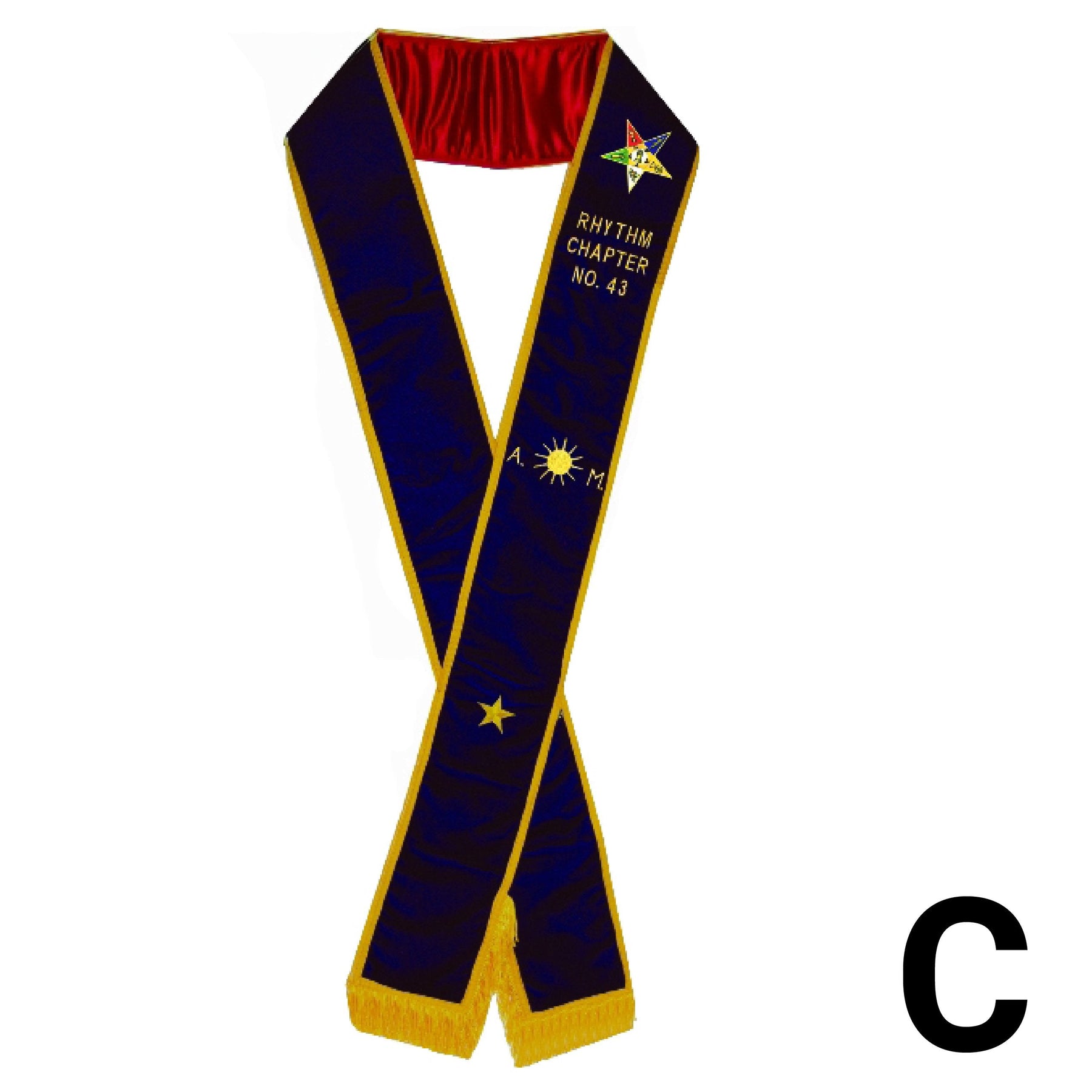 Associate Matron OES Sash - Purple Velvet - Bricks Masons
