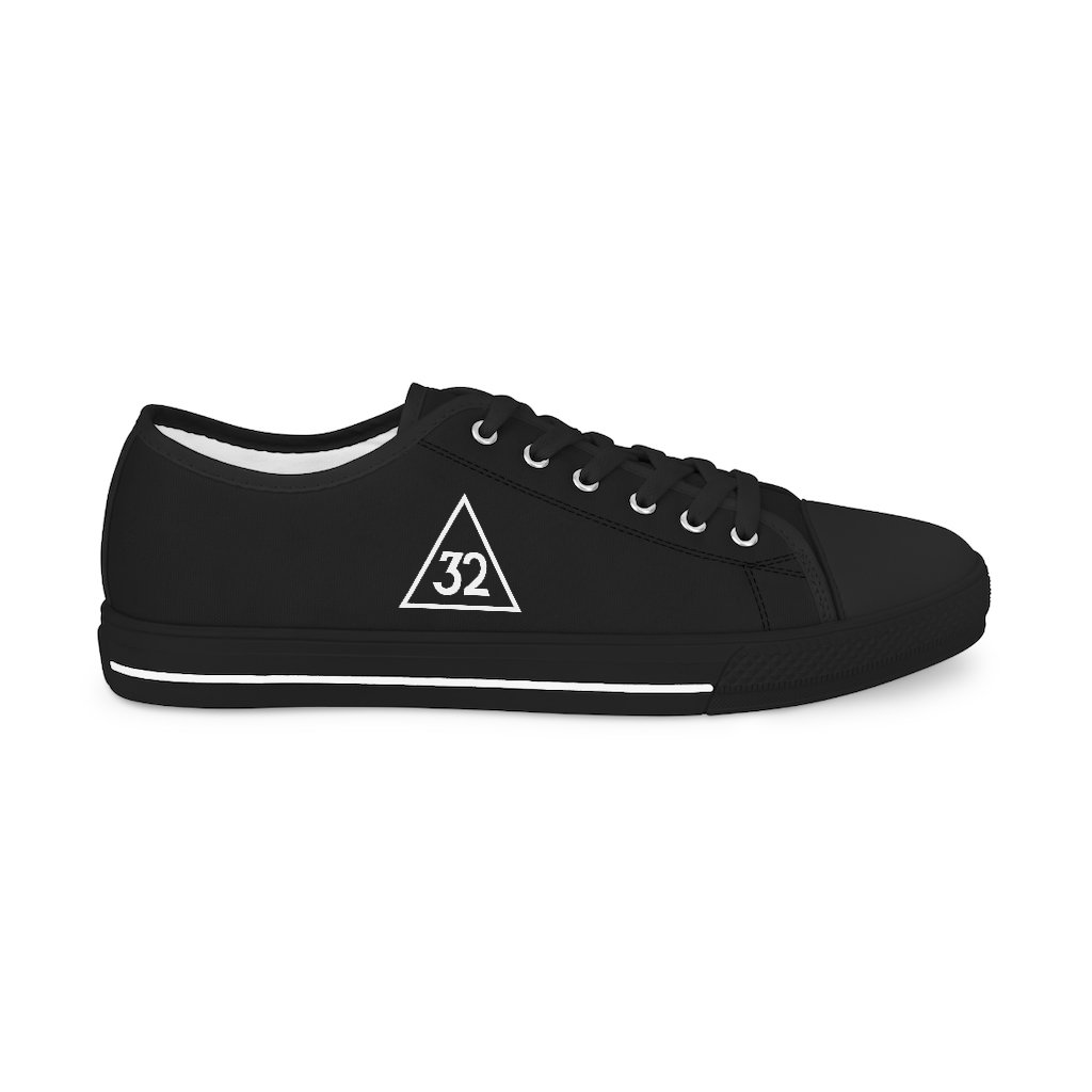 32nd Degree Scottish Rite Sneaker - Low Top Black & White