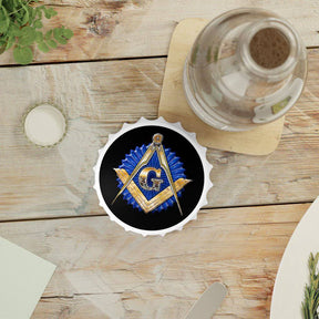 Master Mason Blue Lodge Bottle Opener - Golden Square & Compass G