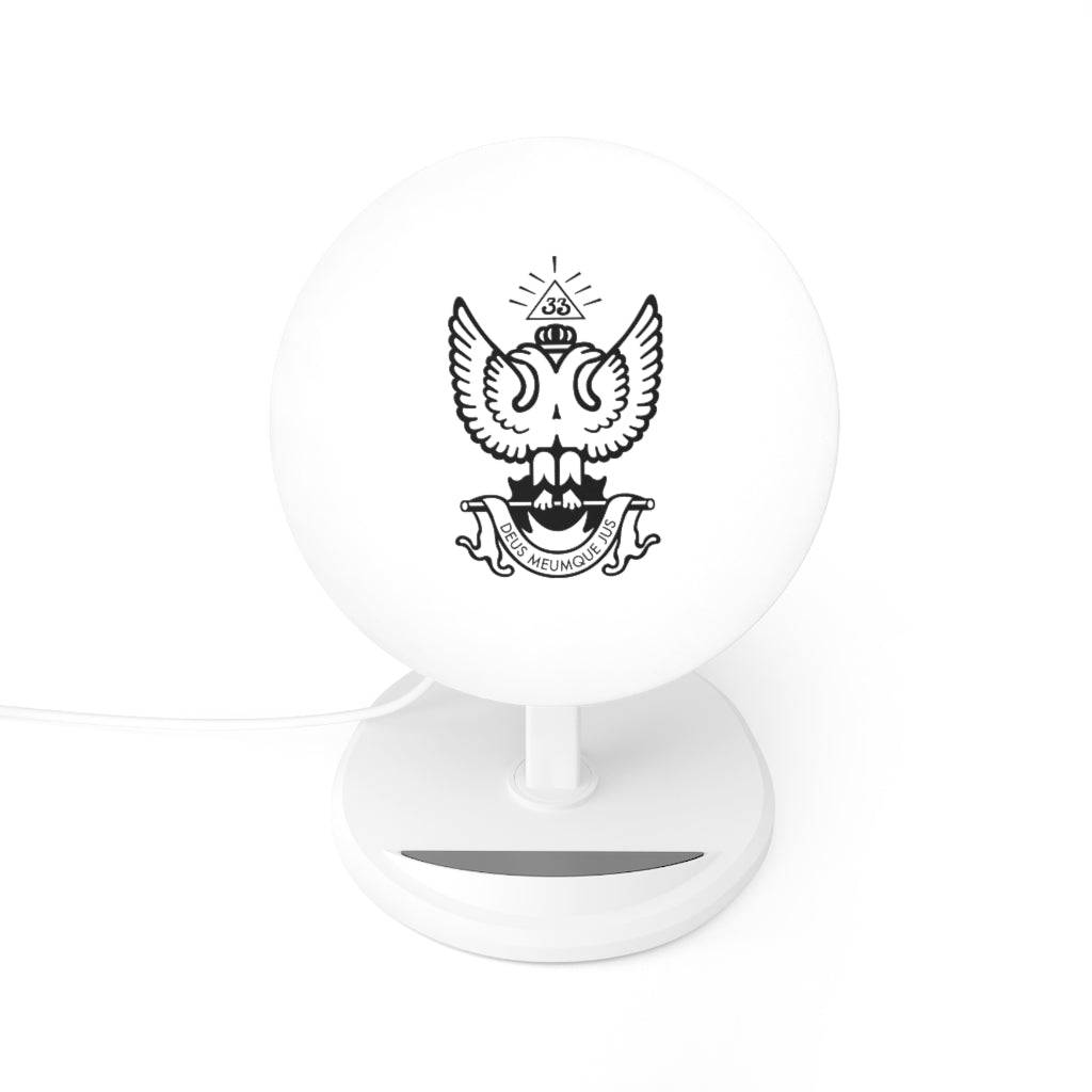 33rd Degree Scottish Rite Wireless Charger - Wings Up White