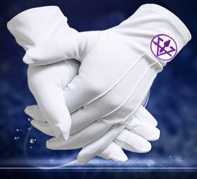 Council Gloves - Machine Embroidery White - Bricks Masons