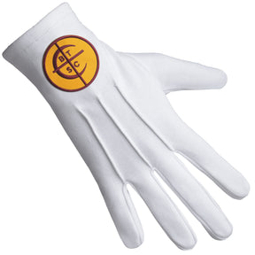 Council Of Crusaders PHA Glove - Pure Cotton Machine Embroidery - Bricks Masons