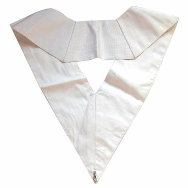 Deputy Scottish Rite French Collar - White Moire with Red Rosette - Bricks Masons