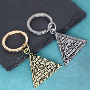 Eye Of Providence Keychain - Zinc Alloy Pyramid All-Seeing Eye - Bricks Masons