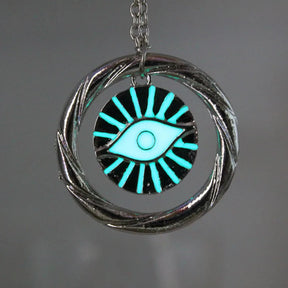 Eye Of Providence Necklace - Glowing Eye Stainless Steel - Bricks Masons