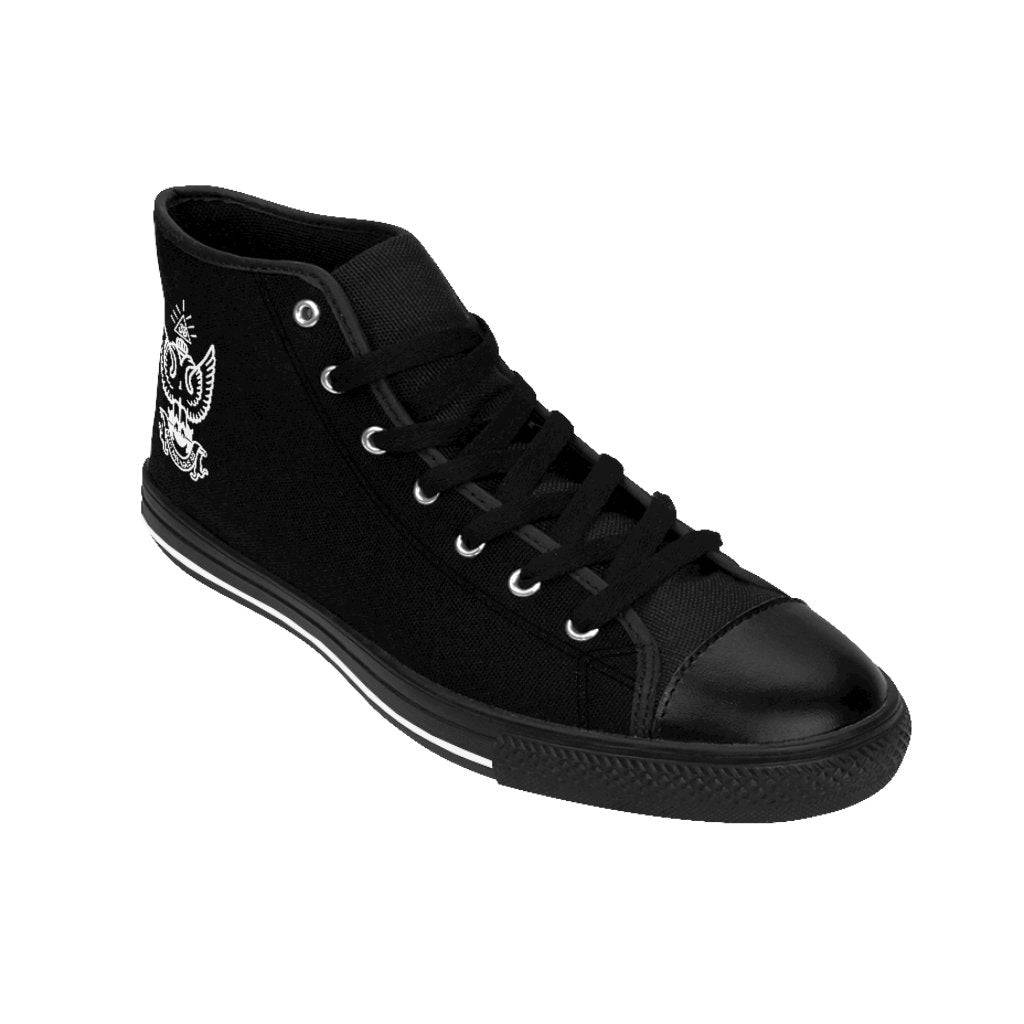 33rd Degree Scottish Rite Sneaker - Wings Up High Top Black & White