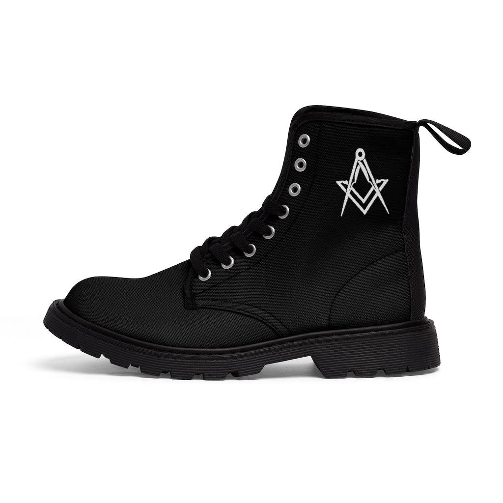 Master Mason Blue Lodge Boot - Black Canvas Square & Compass