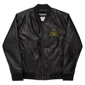 33rd Degree Scottish Rite Jacket - Leather Golden Embroidery