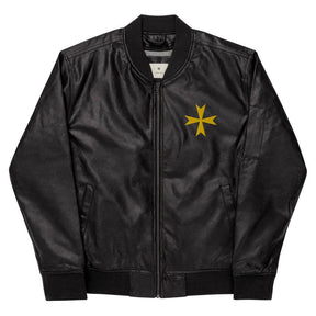 Order Of Malta Commandery Jacket - Leather Golden Embroidery