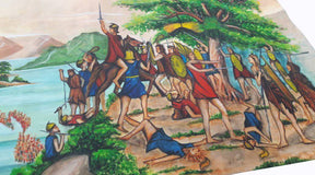 Hand-Painted Apron - A Sheaf of Corn Suspended Near a Waterfall 24"x18" Poster - Bricks Masons