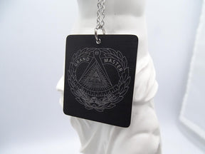 Grand Master Blue Lodge Necklace - Black With Stailness Steel Chain - Bricks Masons