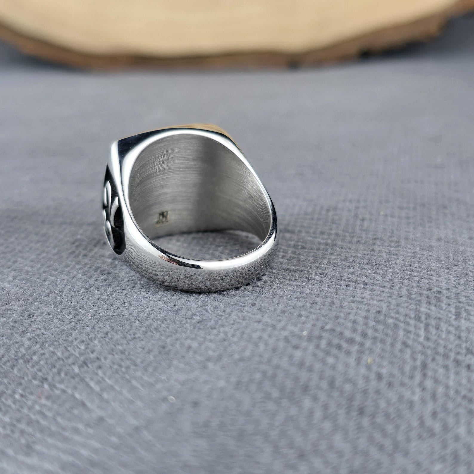 Master Mason Blue Lodge Ring - Black & Silver Embossed S & C With G - Bricks Masons