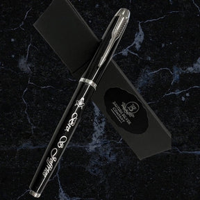 Master Mason Blue Lodge Pen - Silver Engraved Black Ink Rollerball Gift Set - Bricks Masons