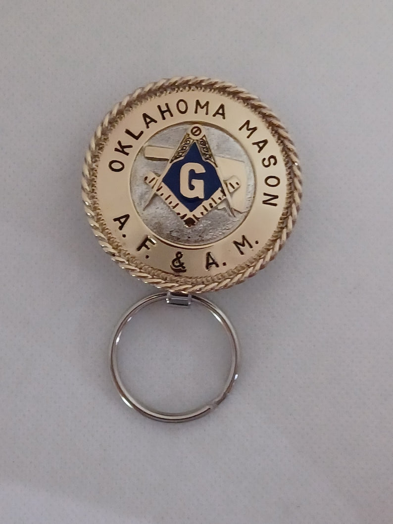 Master Mason Blue Lodge Keychain - Handcrafted Oklahoma Mason A.F. & A.M. - Bricks Masons