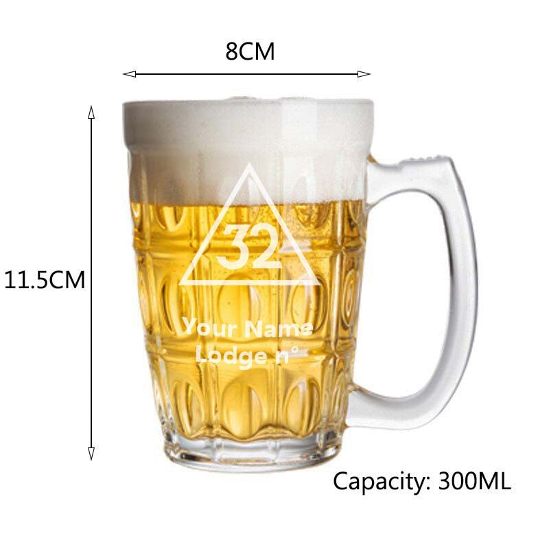 32nd Degree Scottish Rite Beer Glass - Various Shapes - Bricks Masons