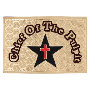 Knights Templar Commandery Belt Buckle - Chief Of The Pulpit Gold Plated - Bricks Masons