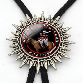 Knights Templar Bolo Tie - Knights On Horseback - Bricks Masons