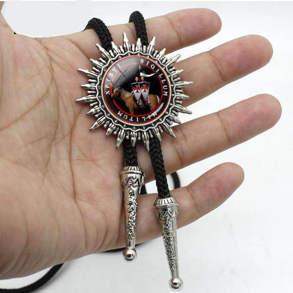 Knights Templar Bolo Tie - Knights On Horseback - Bricks Masons