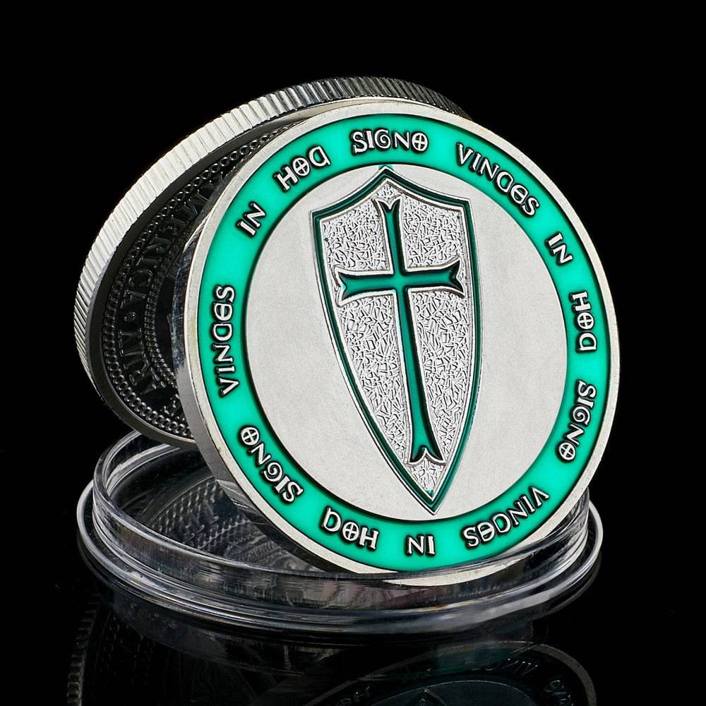 Knights Templar Coin - Crusaders Cross Souvenir Commemorative - Bricks Masons