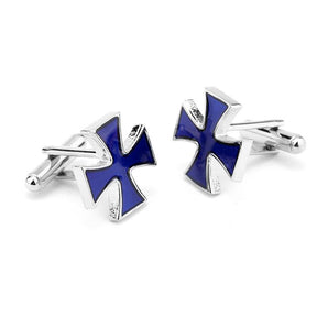 KNIGHTS TEMPLAR COMMANDERY CUFFLINK - BLUE ENAMEL CROSS - Bricks Masons