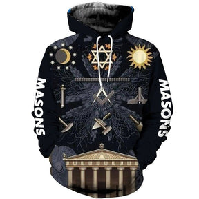 Knights Templar Hoodie - Autumn and Winter 3D Printed - Bricks Masons