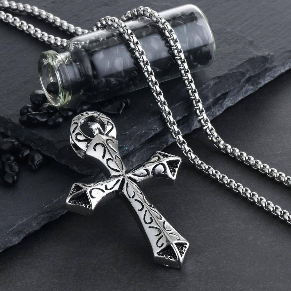 Knights Templar Necklace - Silver Metal With Chain - Bricks Masons