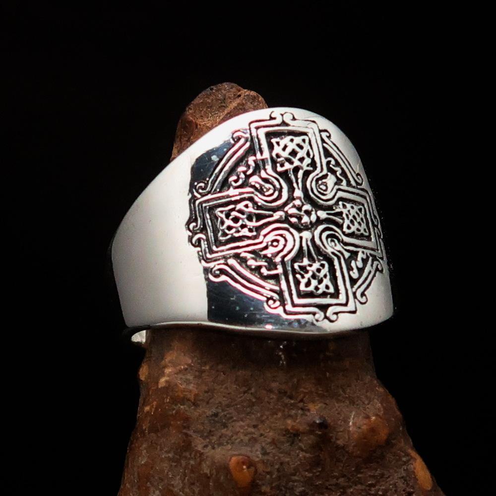 Knights Templar Ring - Antique Cross Sterling Silver - Bricks Masons