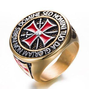 Knights Templar Ring - Non Nobis Domine Sed Nomini Tuo Da Gloriam - Bricks Masons
