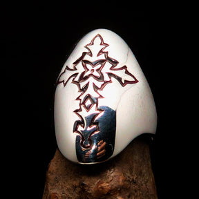 Knights Templar Ring - Red Cross Sterling Silver - Bricks Masons