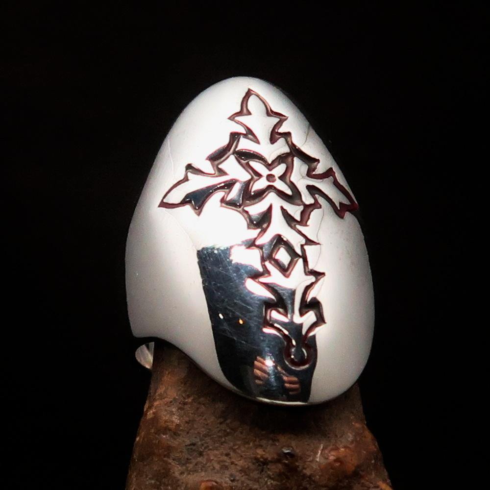 Knights Templar Ring - Red Cross Sterling Silver - Bricks Masons