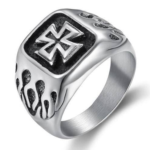 Knights Templar Ring - Square Signet - Bricks Masons