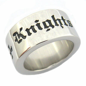 Knights Templar Ring - Stainless Steel With Cross - Bricks Masons