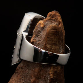 Knights Templar Ring - Sterling Silver Knight Helmet - Bricks Masons