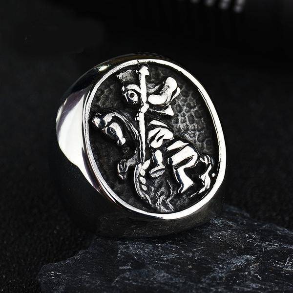 Knights Templar Ring - Vintage Signet - Bricks Masons