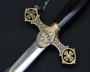 Knights Templar Sword - Brass Gold 38" - Bricks Masons