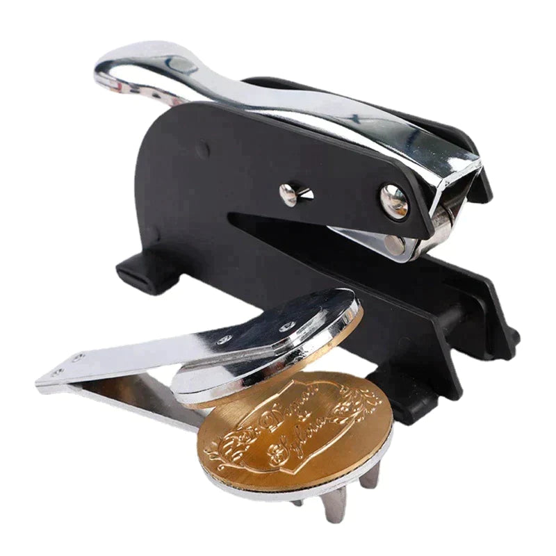 Ladies Of Circle Of Perfection Desktop Seal Press - Stainless Steel With Black Customizable - Bricks Masons