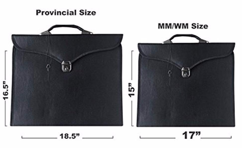 Master Mason Blue Lodge Apron Case - Black Leather MM, WM, Provincial - Bricks Masons