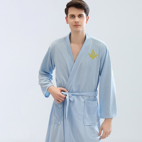 Master Mason Blue Lodge Bathrobe - Various Colors - Bricks Masons