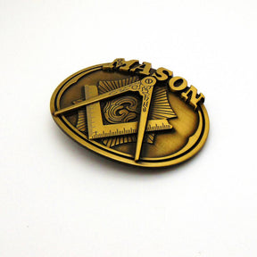 Master Mason Blue Lodge Belt Buckle - Square & Compass Multiple Colors - Bricks Masons