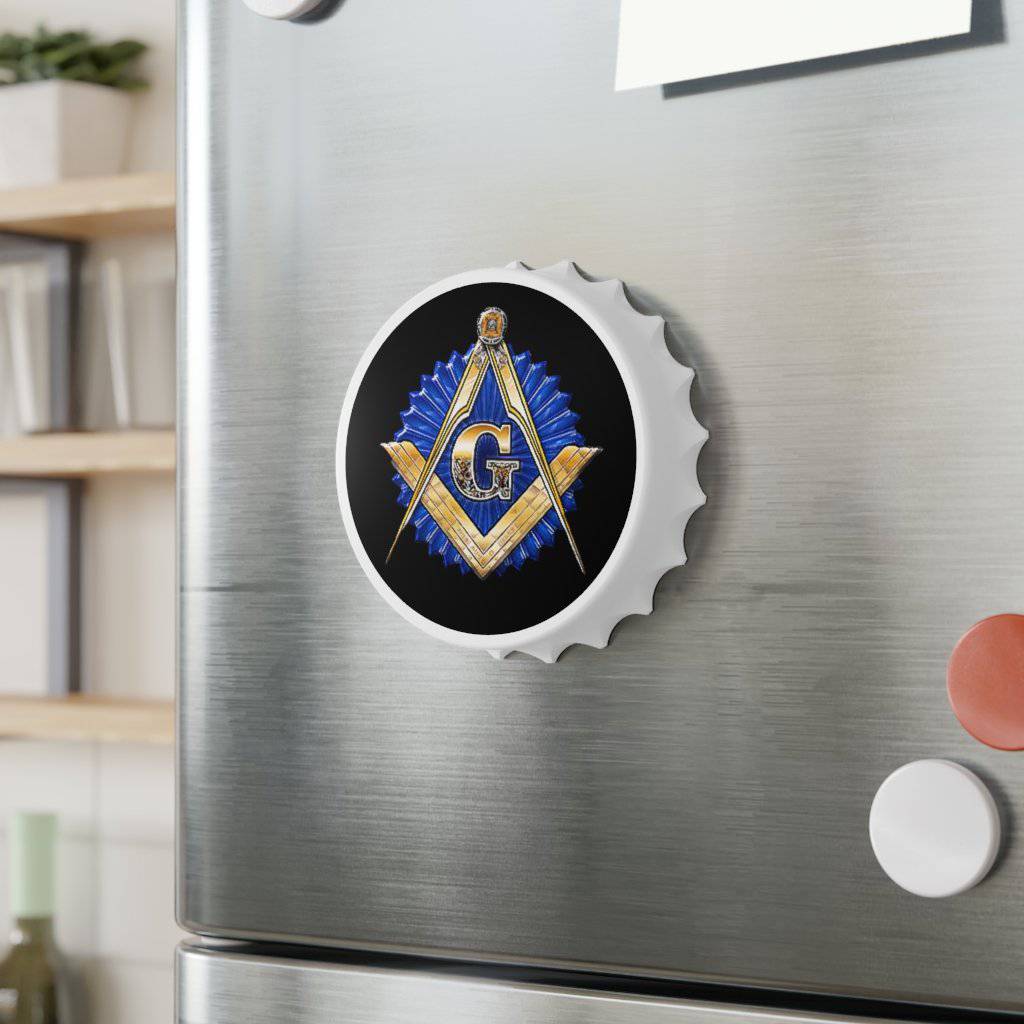 Master Mason Blue Lodge Bottle Opener - Golden Square & Compass G - Bricks Masons