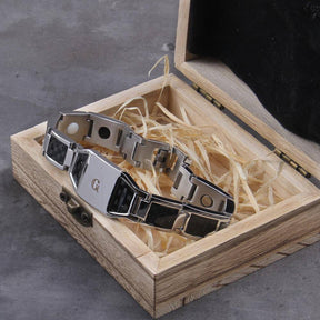 Master Mason Blue Lodge Bracelet - Compass And Square G Carbon Fiber Magnetic Men - Bricks Masons