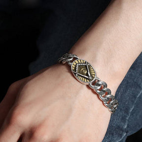 Master Mason Blue Lodge Bracelet - Handmade Silver Plated - Bricks Masons