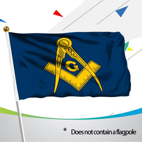 Master Mason Blue Lodge Flag - Gold & blue - Bricks Masons