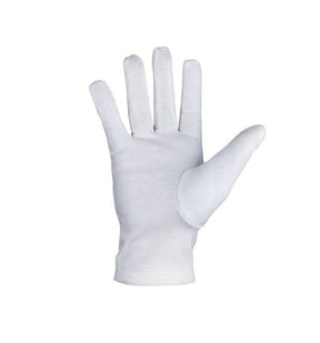 Master Mason Blue Lodge Gloves - White Cotton with Gold Square & Compass G - Bricks Masons