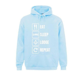 Master Mason Blue Lodge Hoodie - Eat Sleep Lodge Repeat Various Colors - Bricks Masons